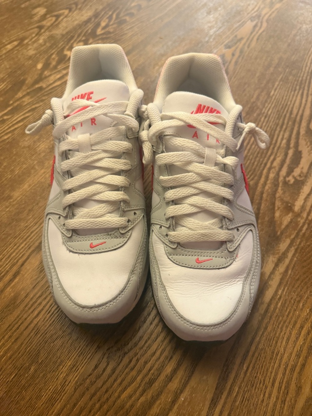Nike White and Pink Low-Top Air Sneakers